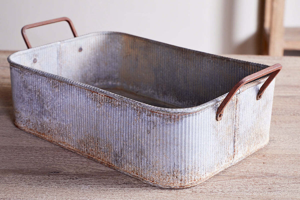 Japos Outdoor Planter Tray - Aged Zinc