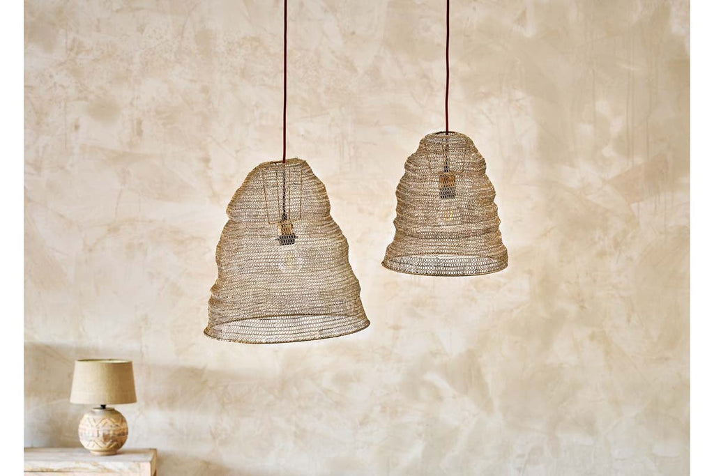Jatani Wire Lampshade - Antique Brass - Small Oval
