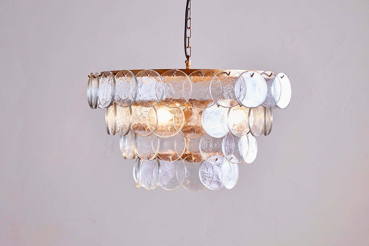 Kagitha Recycled Glass Statement Chandelier - Clear