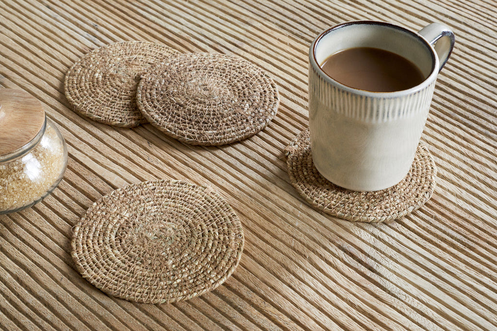 Keso Woven Coasters - Brown (Set of 4)
