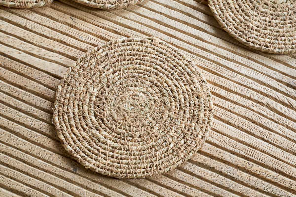 Keso Woven Coasters - Brown (Set of 4)