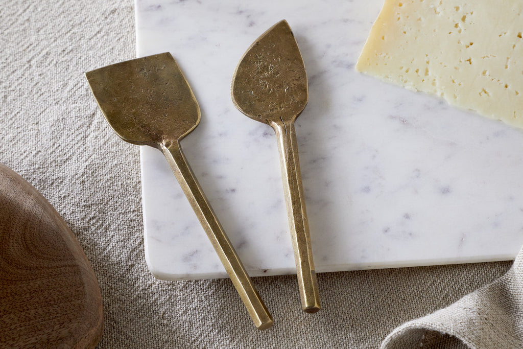 Kasa Cheese Knives - Antique Brass (Set of 2)