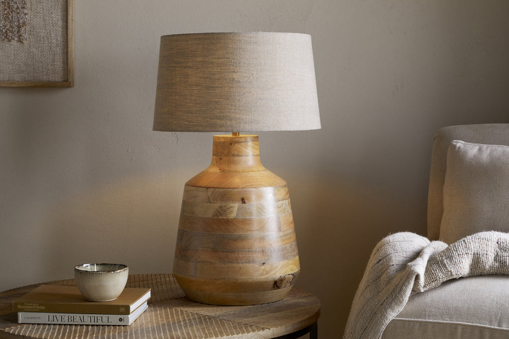 Kayo Statement Table Lamp Base Mango Wood - Natural