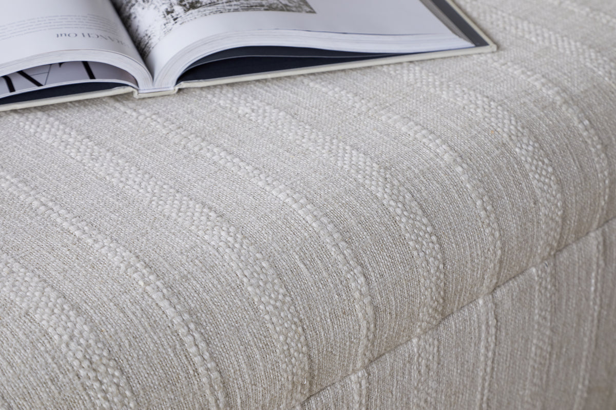 Kiana Upholstered Storage Ottoman - Natural