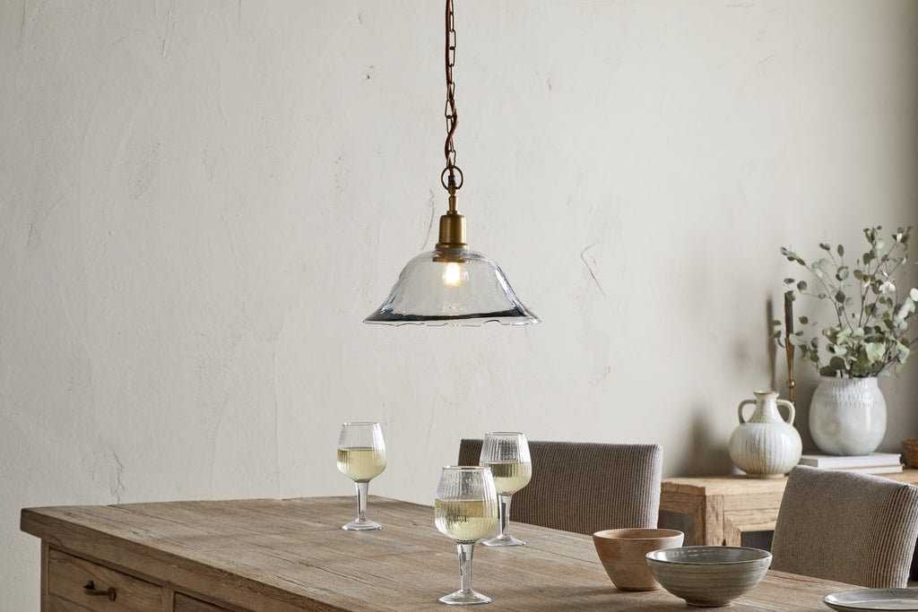 Keju Organic Shape Recycled Glass Pendant - Clear