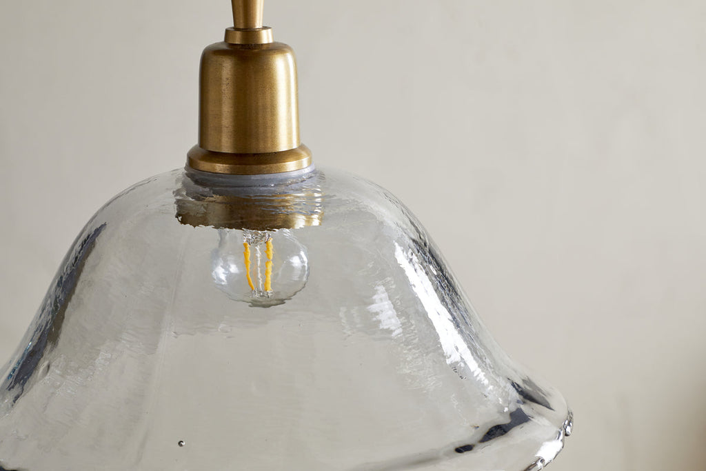 Keju Organic Shape Recycled Glass Pendant - Clear