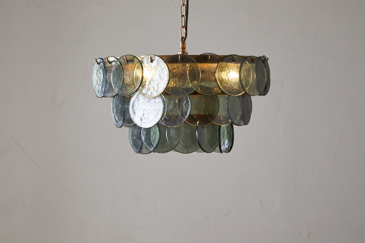 Kagitha Recycled Glass Chandelier - Green