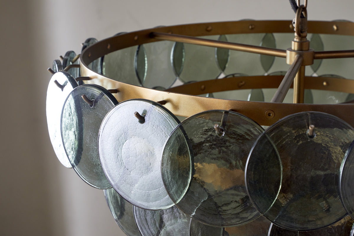 Kagitha Recycled Glass Chandelier - Green