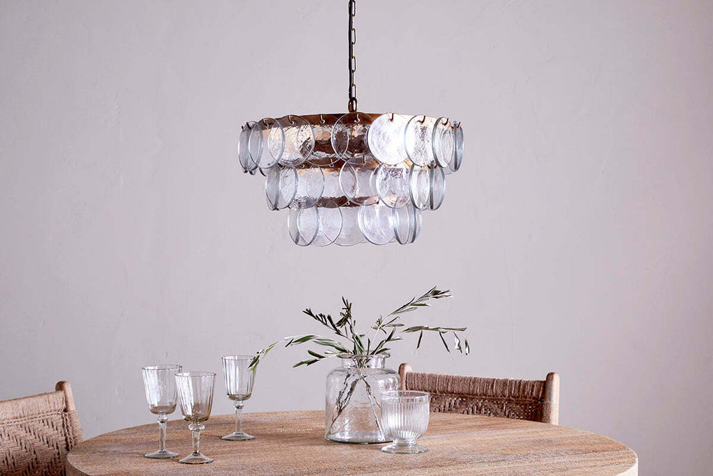 Kagitha Recycled Glass Chandelier - Clear