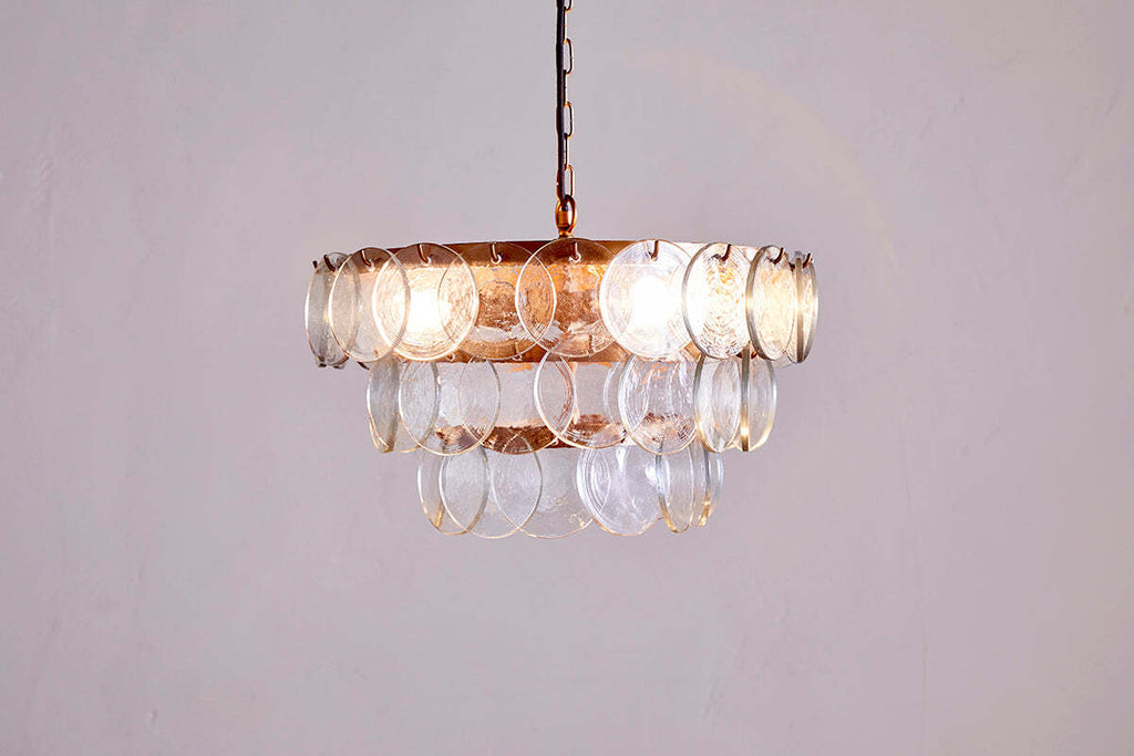 Kagitha Recycled Glass Chandelier - Clear