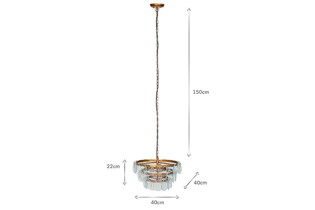 Kagitha Recycled Glass Chandelier - Clear