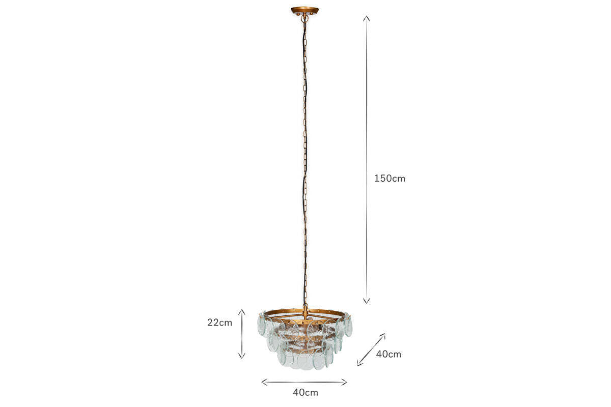 Kagitha Recycled Glass Chandelier - Clear