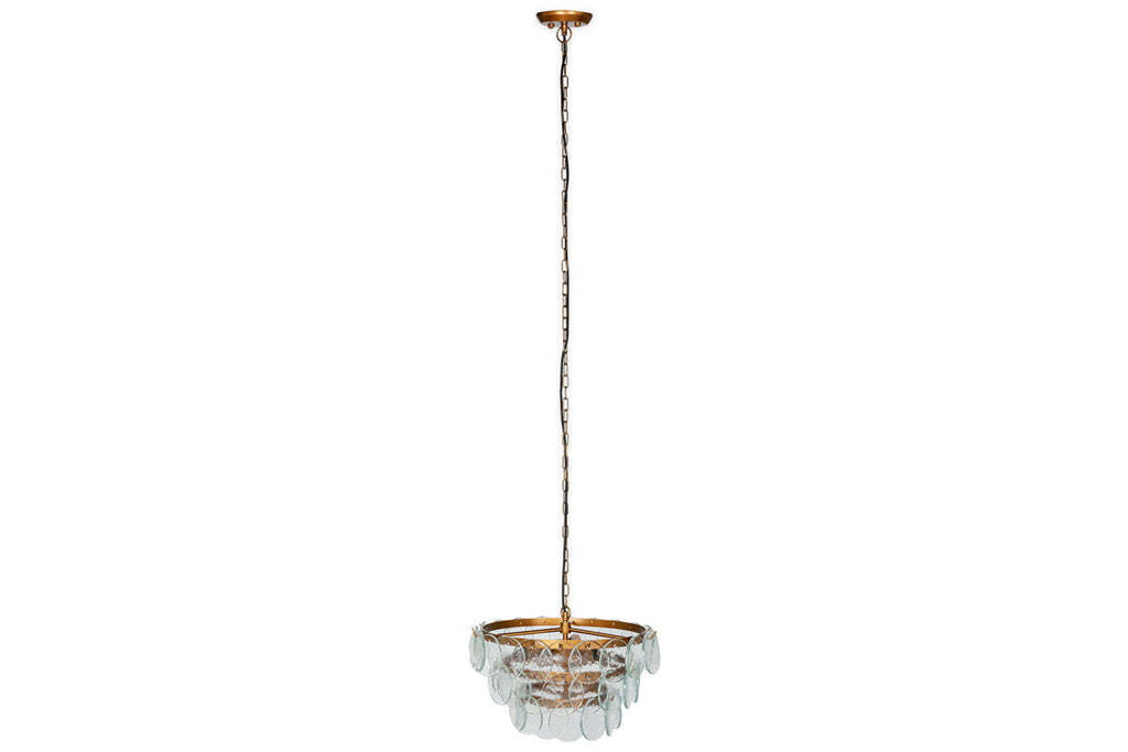 Kagitha Recycled Glass Chandelier - Clear