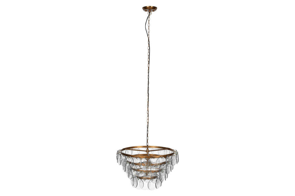 Kagitha Recycled Glass Statement Chandelier - Clear