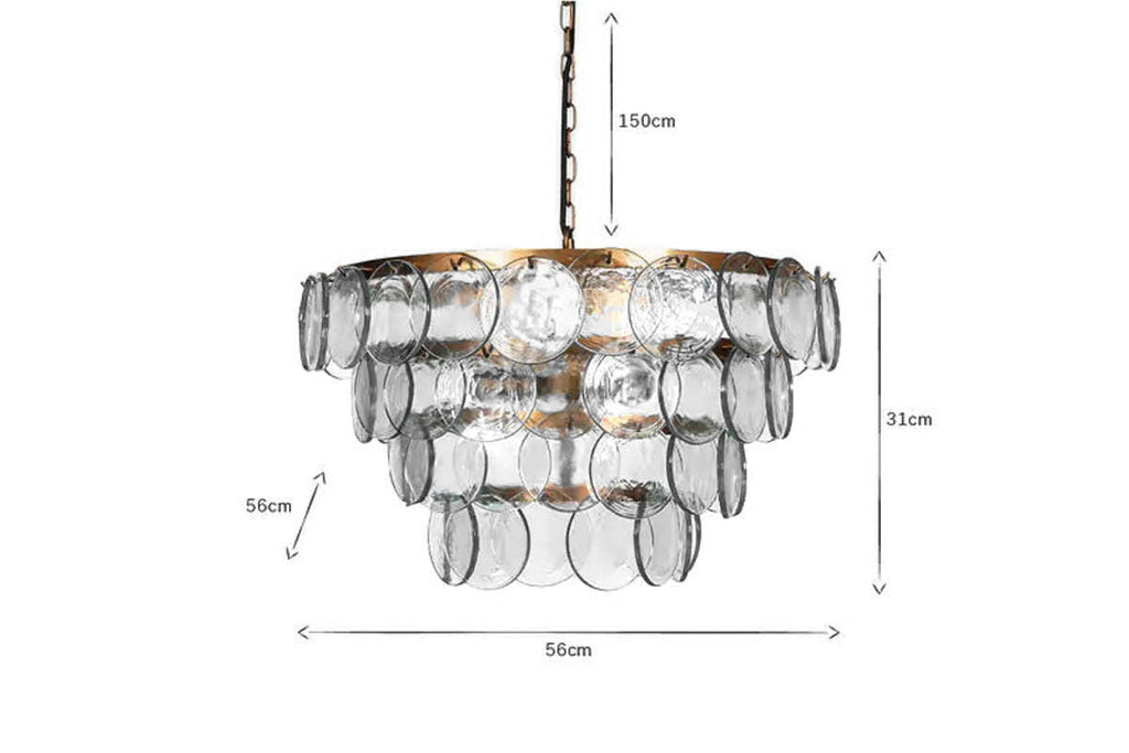 Kagitha Recycled Glass Statement Chandelier - Clear