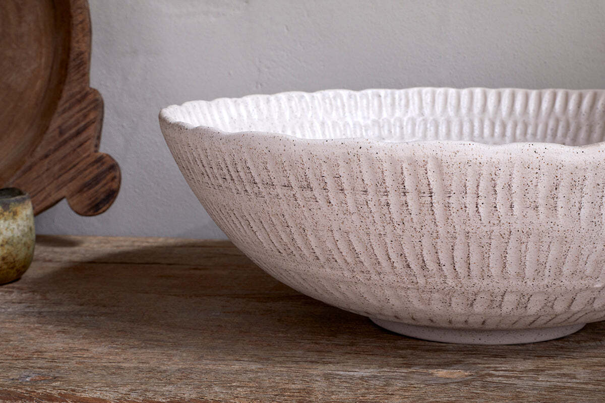 Kayanna Ceramic Decorative Bowl - White