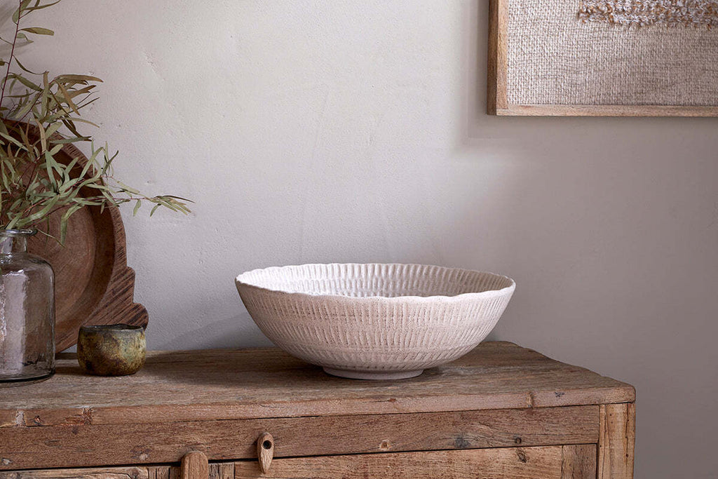 Kayanna Ceramic Decorative Bowl - White