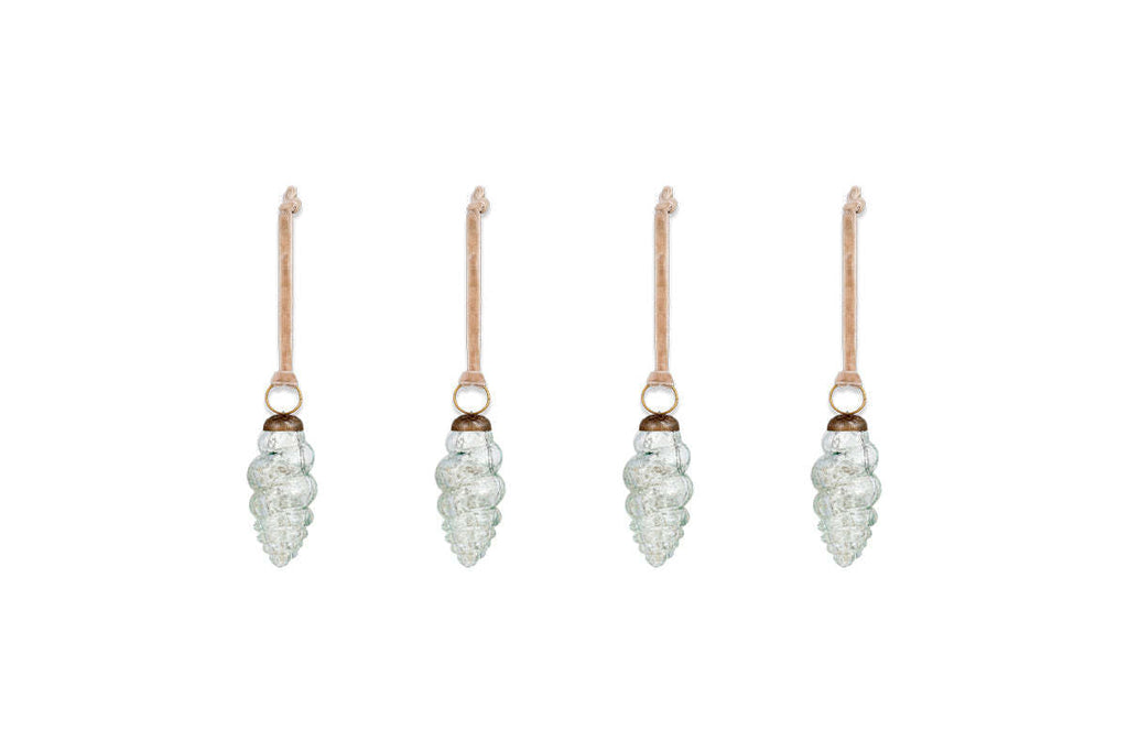 Khol Shell Baubles - Clear Antique - (Set of 4)