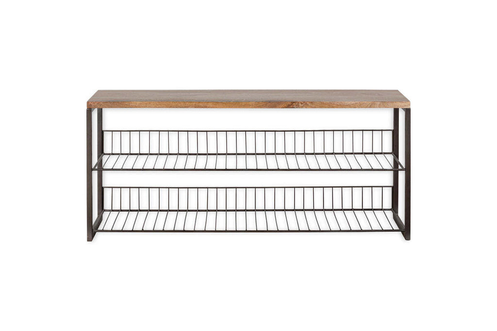 Kiyoma Iron & Wood Low Standing Shelves  - Natural