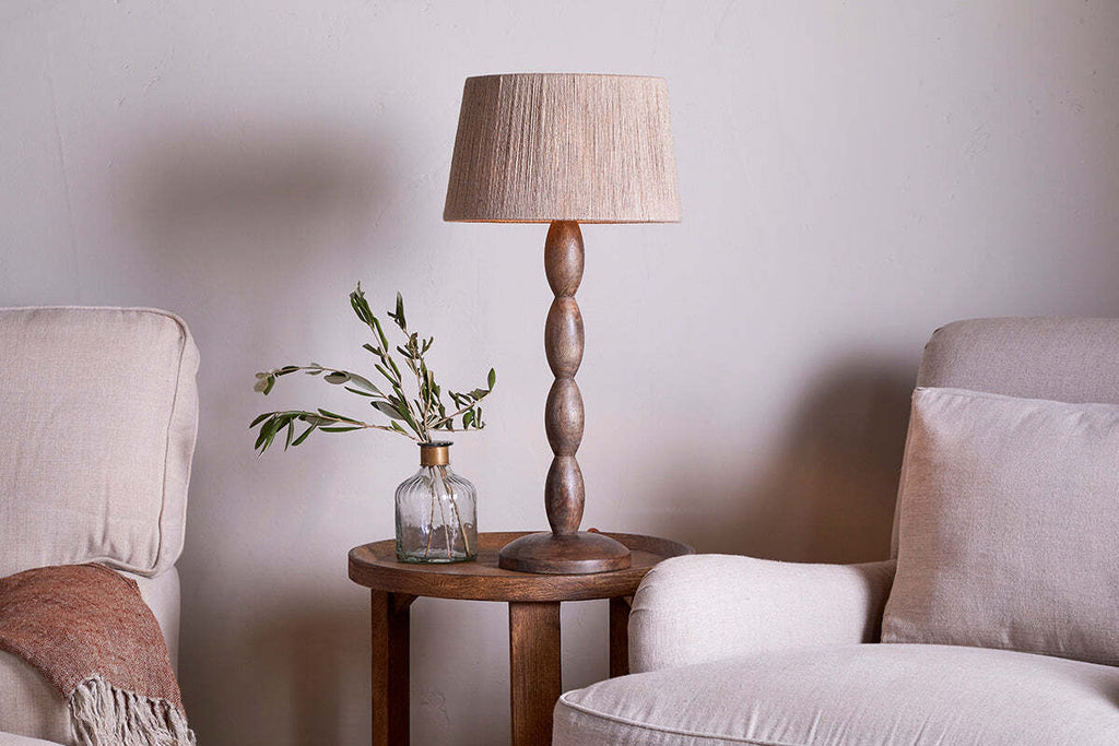 Konali Mango Wood Table Lamp Base - Ash Stain