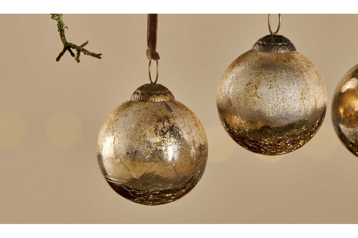 Konara Baubles - Gold Crackle (Set of 4)