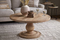 Laya Round Carved Coffee Table - Natural