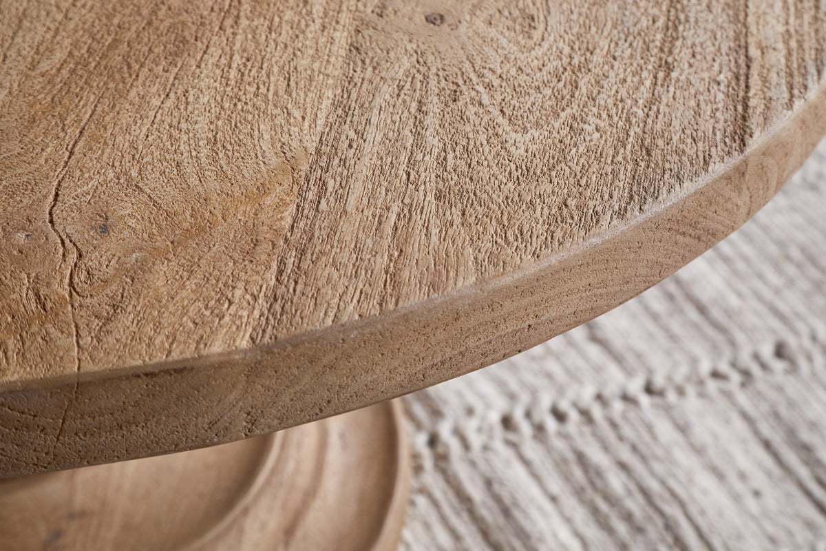 Laya Round Carved Coffee Table - Natural