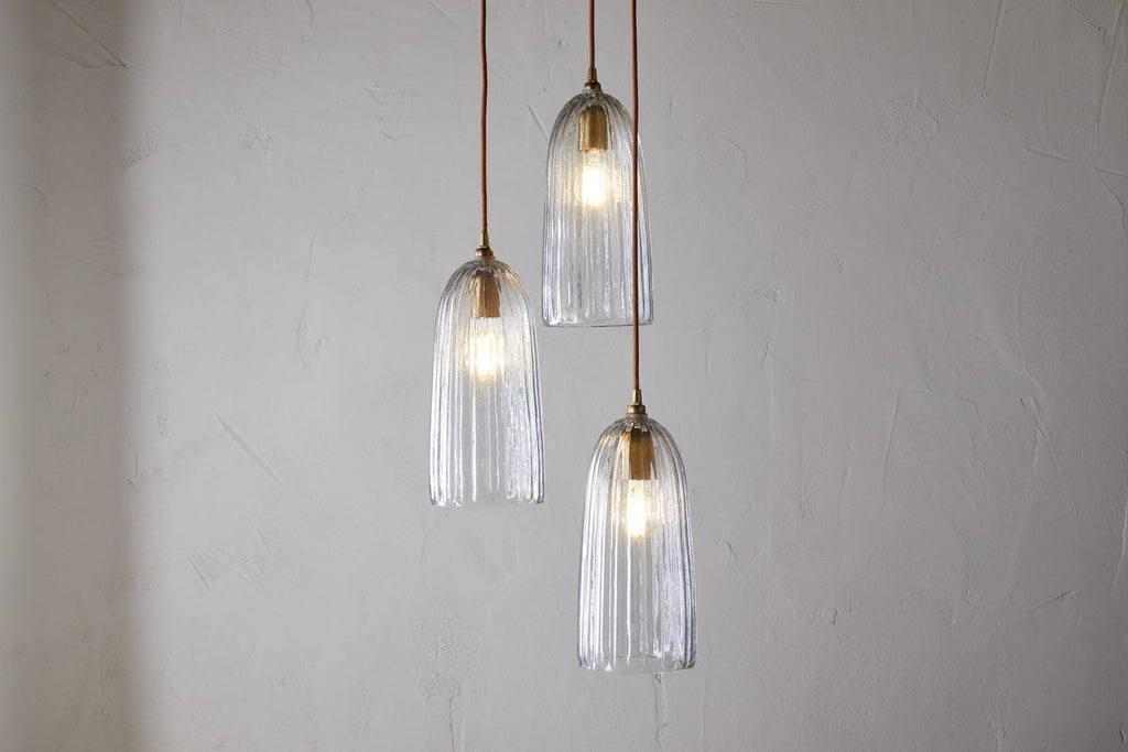 Lumina Fluted Recycled Glass Cluster Light - Clear