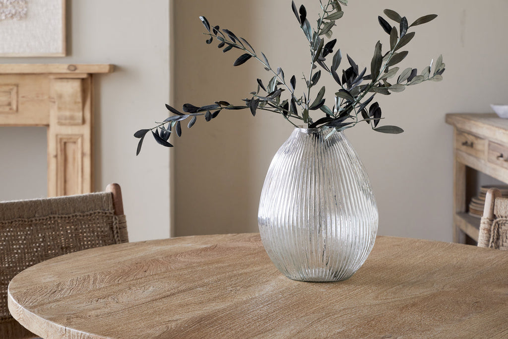 Linsy Ribbed Glass Vase - Clear