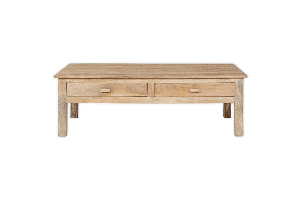 Laali Grooved Mango Wood  Coffee Table - Natural