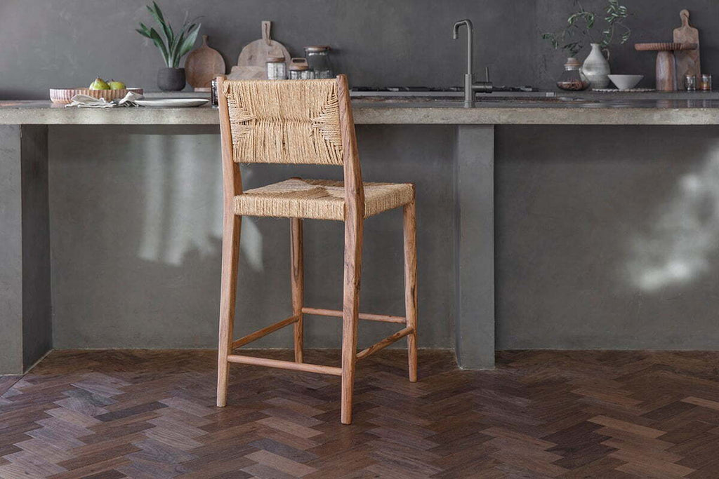 Lohanda Acacia & Munja Grass Counter Chair - Natural