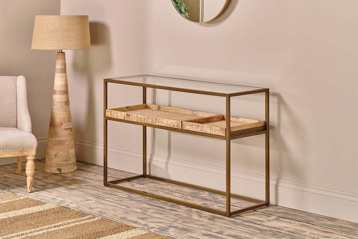 Luzon Iron & Mango Wood Display Console Table