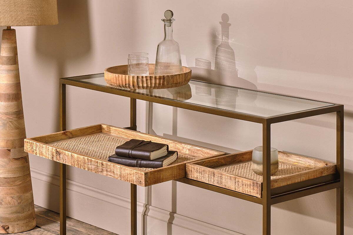 Luzon Iron & Mango Wood Display Console Table