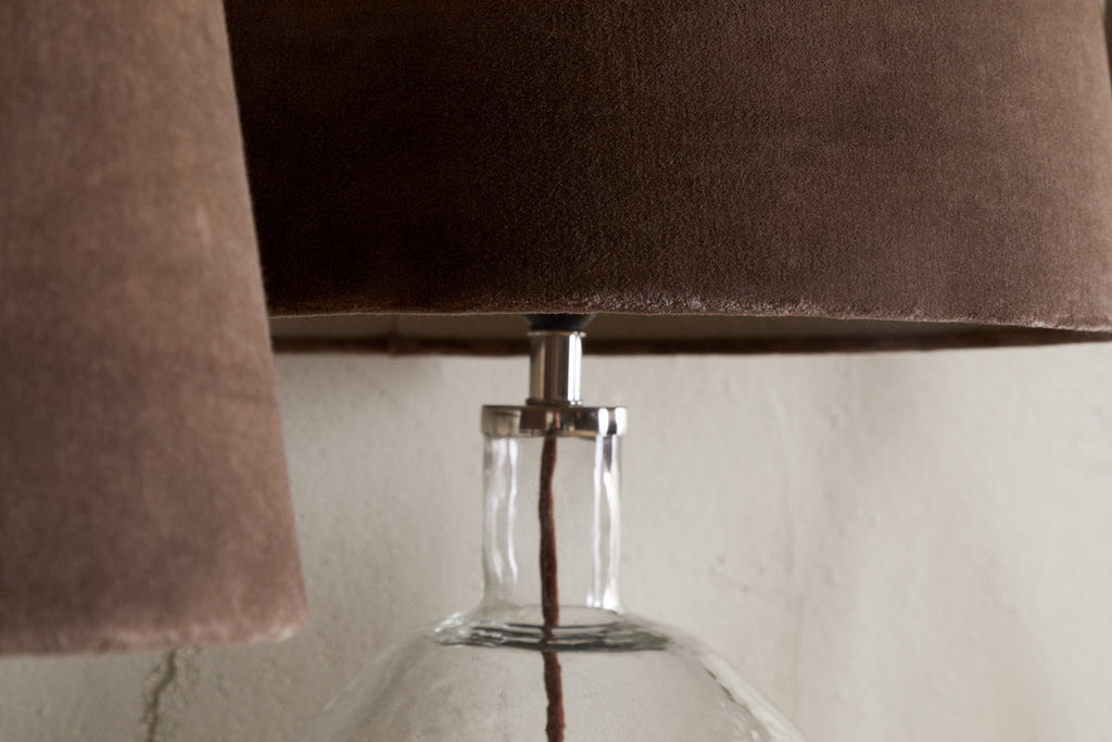 Mendai Velvet & Linen Lampshade - Mocha