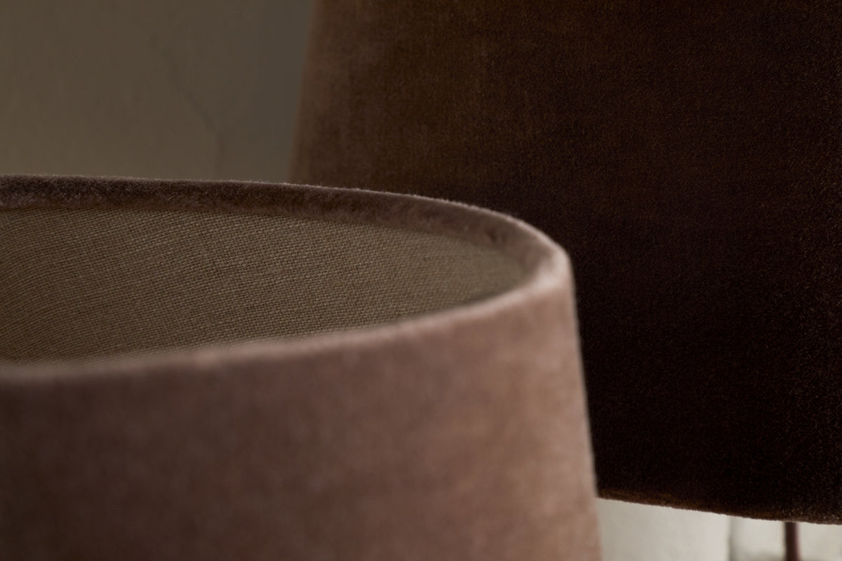 Mendai Velvet & Linen Lampshade - Mocha