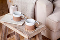 Mali Ribbed Coffee Mug - White - (Set of 2)