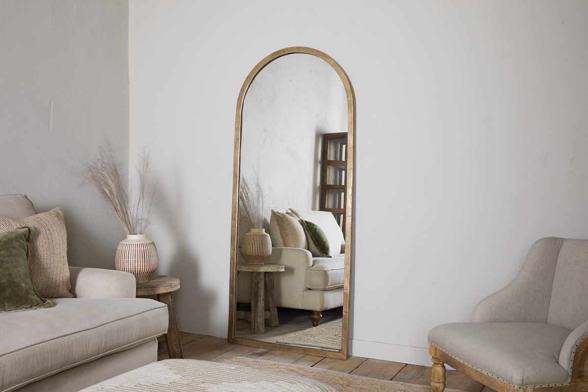 Murwara Full Length Mirror - Antique Brass