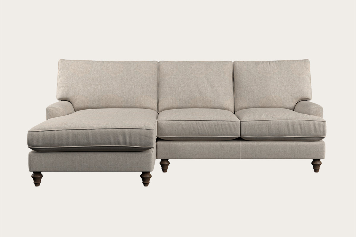 Marri Large Left Hand Chaise Sofa - Brera Linen Natural