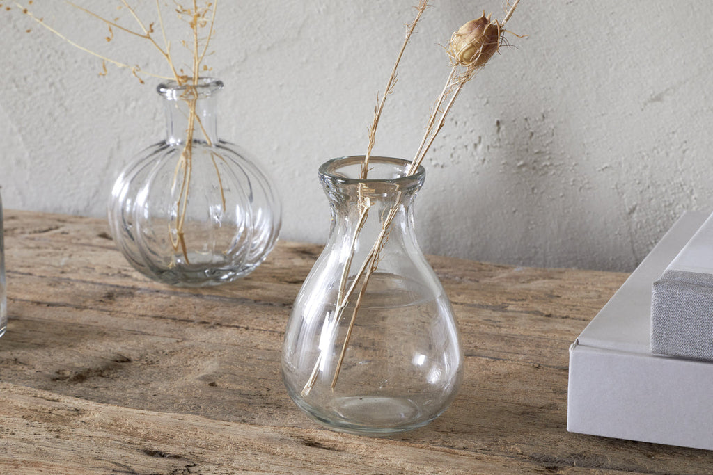 Mayumi Recycled Glass Bud Vases - Clear (Set of 3)