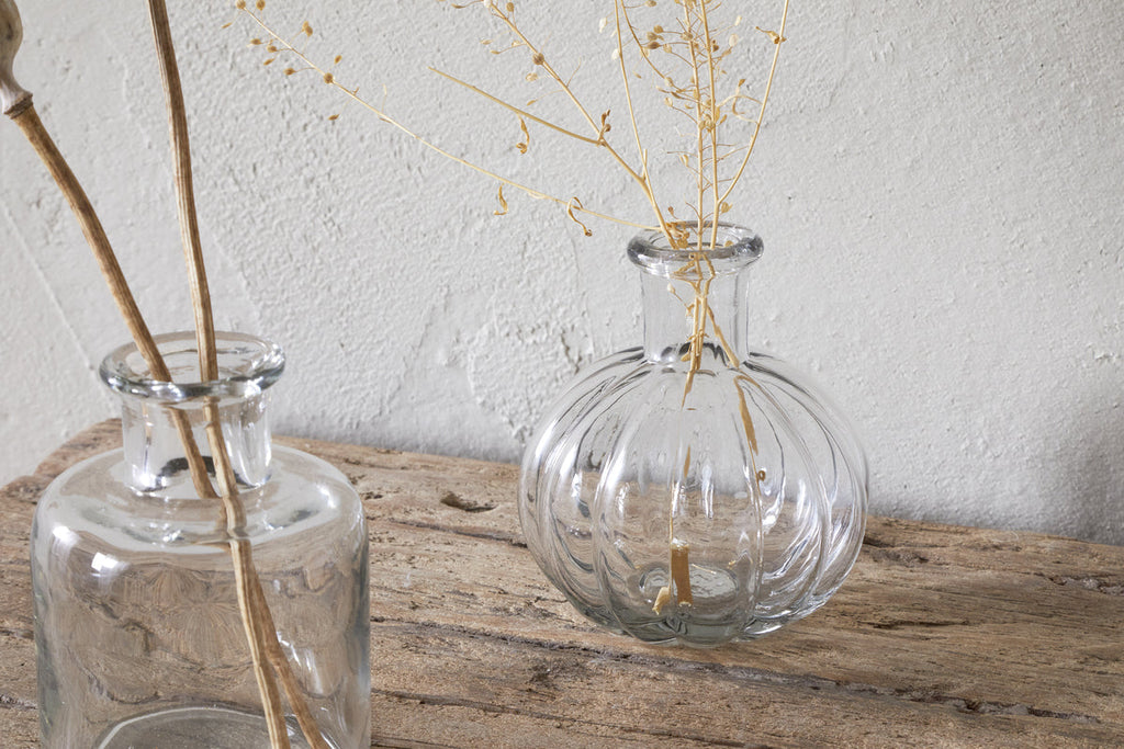 Mayumi Recycled Glass Bud Vases - Clear (Set of 3)