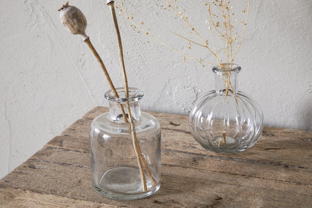Mayumi Recycled Glass Bud Vases - Clear (Set of 3)