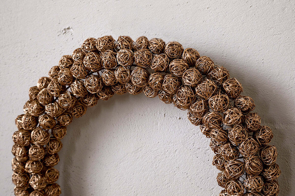 Madhi Wire Ball Wreath - Brass