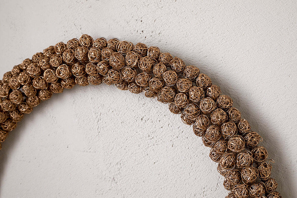 Madhi Wire Ball Wreath - Brass