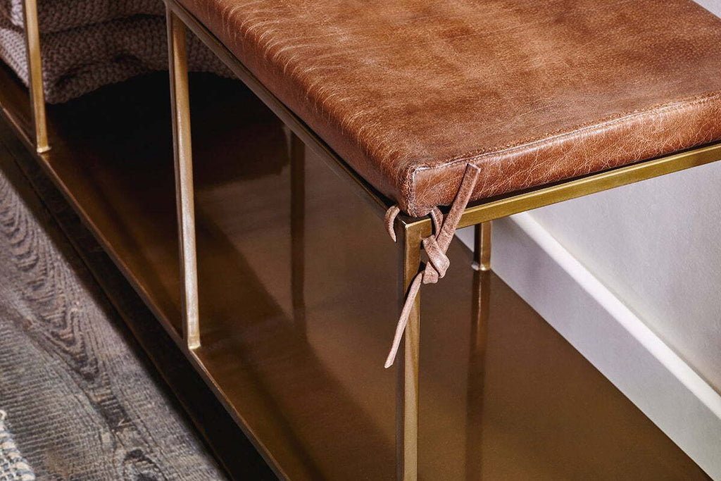 Mahi Iron & Leather Bench