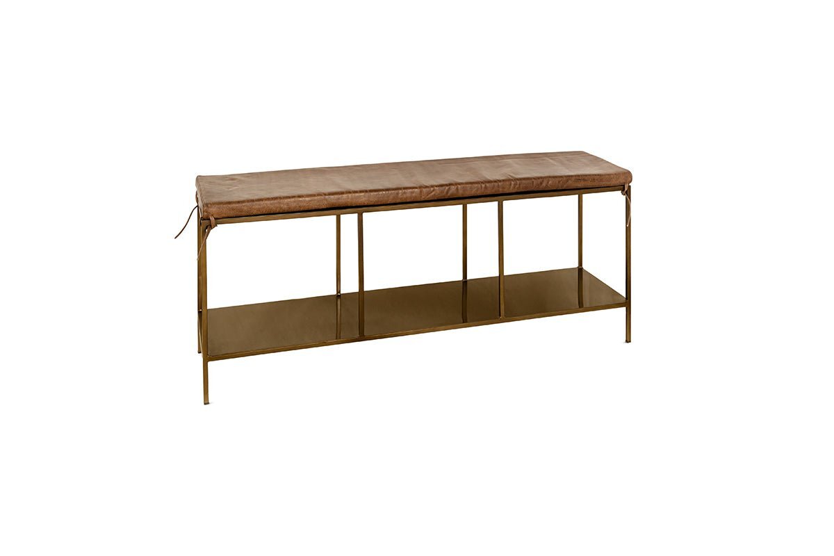 Mahi Iron & Leather Bench