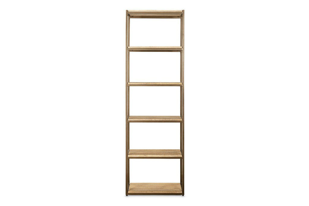 Marjori Mango Wood And Iron Standing Shelves - Narrow