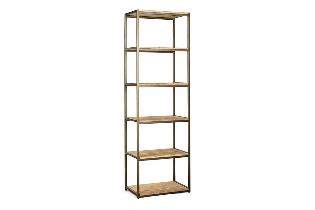 Marjori Mango Wood And Iron Standing Shelves - Narrow