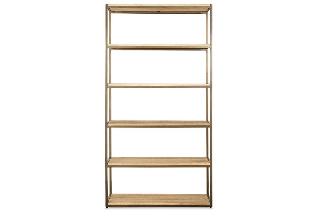 Marjori Mango Wood And Iron Standing Shelves - Wide