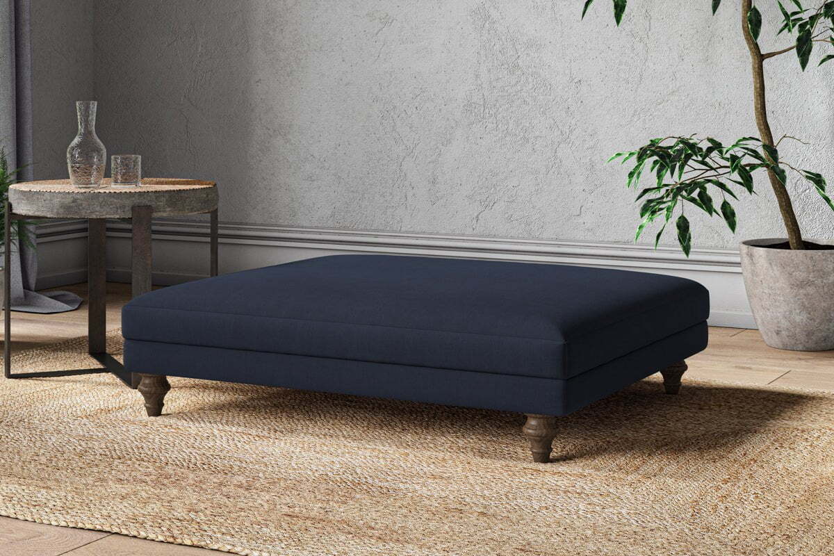 Marri Grand Footstool - Brera Linen Indigo