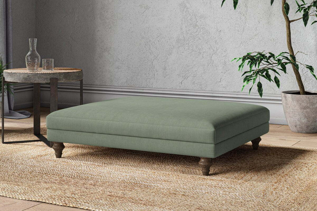 Marri Grand Footstool - Brera Linen Jade